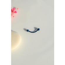Sacce Scarves & Accessories İki Ucu Top Çelik Dudak Dil Kaş Piercing 10 mm Parlament Mavi
