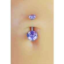 Sacce Scarves & Accessories Çelik Lila Renk Tektaş Göbek Piercing Gümüş Renkli