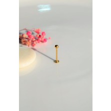 Sacce Scarves & Accessories Top Uçlu Çelik Piercing Dudak Dil 12 mm Gold