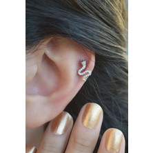 Sacce Scarves & Accessories Yılan Piercing Helix Kıkırdak Gümüş Renk