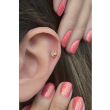 Sacce Scarves & Accessories Gold Ay Yıldızlı Piercing Helix Kıkırdak