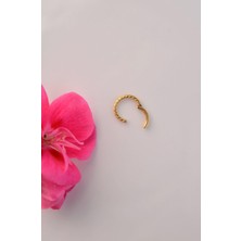 Sacce Scarves & Accessories Gold Renk Burgu Kıvrımlı Çelik Halka Tragus Piercing Helix Kıkırdak Lob
