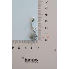 Sacce Scarves & Accessories Çelik Kar Tanesi Göbek Piercing Gümüş Renk