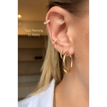 Sacce Scarves & Accessories Taşlı Halka Tragus Piercing Helix Kıkırdak Küpesi Mini Küpe