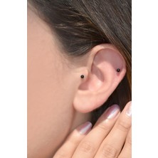 Sacce Scarves & Accessories Siyah Çelik Top Piercing 8 mm