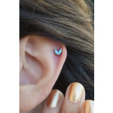 Sacce Scarves & Accessories Firuze Çiçek Piercing Helix Kıkırdak Zirkon Taşlı Kadın Aksesuar