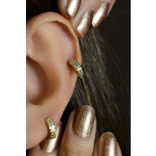 Sacce Scarves & Accessories Taşlı Gold Halka Piercing Tragus Helix Kıkırdak