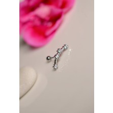 Sacce Scarves & Accessories Kova Burcu Küpe Takımyıldızı Yıldızlı Piercing Helix Gümüş Renk