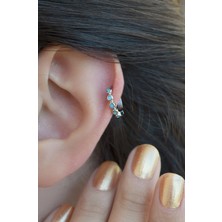 Sacce Scarves & Accessories Firuze Halka Piercing Helix Kıkırdak Küpesi Gümüş Renk