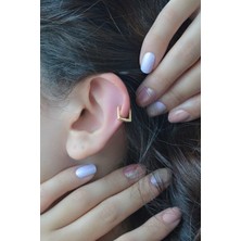 Sacce Scarves & Accessories Mini İnce Kare Halka Tragus Piercing Helix Küpesi