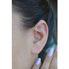 Çok Renkli Halka Tragus Piercing Helix Kıkırdak Küpesi