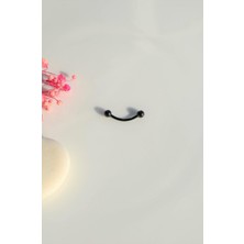 Sacce Scarves & Accessories İki Ucu Top Çelik Dudak Dil Kaş Piercing 10 mm Siyah
