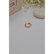 Beşgen Model Oval Halka Piercing Tragus Helix Kıkırdak Küpesi