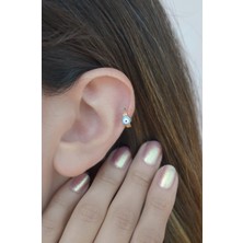 Sacce Scarves & Accessories Nazar Boncuklu Halka Piercing Helix Kıkırdak Küpesi