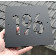 Duvar - Kapı - Bahçe Numarası 18X18 cm Lazer Siyah Pleksi 5 mm Tabela