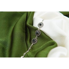 Kadın 925 Ayar Gümüş Oltutaşı Hindiba Üçlü Bileklik