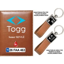 Plakanıza Özel Togg Logolu Taba Ruhsat Kabı ve Anahtarlık