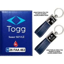 Plakanıza Özel Togg Logolu Lacivert Ruhsat Kabı ve Anahtarlık
