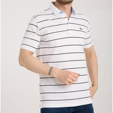 Lacoste  Polo  Çizgili  Beyaz  Regular Fit
