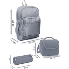 Coral High Yeşil Kahverengi High Craft Desenli 3’lü Okul Çanta Seti SET23776