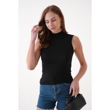 Kadın Krem Kolsuz Body / Bluz Tesettüre Uygun Q005K