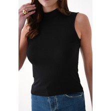 Kadın Krem Kolsuz Body / Bluz Tesettüre Uygun Q005K
