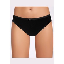 Fiyonklu Siyah Kadın Bikini Külot  3 Adet