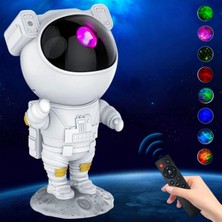 Yubu Home Uzaktan Kumandalı ve Zamanlayıcılı Farklı Renk Işık Modlu Astronot Projektör Gece Lambası