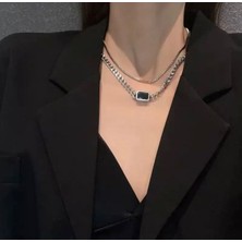 Girift Vintage Cascade 2'li Kare Vintage Kolye