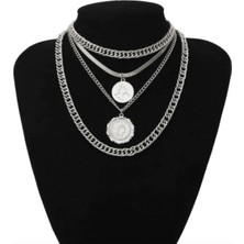 Girift Vintage Allure Boho Vintage Kalın Zincirli Sikke Kolye