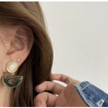 Girift Vintage Blade Yeşil Zarif Küpe