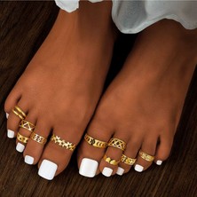 Girift Vintage Glowen Ayak Parmak Yüzük Seti