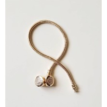 Rose Gold Yuvarlak Detay Çelik Bileklik