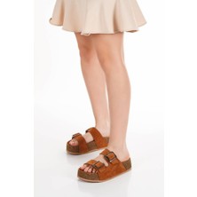 Kadın Hakiki Deri Kalın Tabanlı Terlik 6316