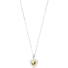 Taşlı Kalp Kolye - Gümüş