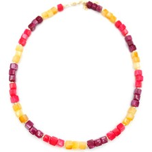 Akrilik Kolye - Fuşya