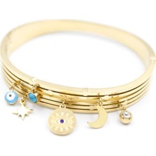 Sallantılı Göz Bilezik - Altın