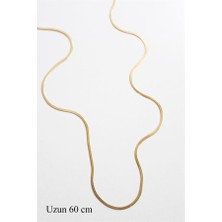 Uzun Ince Italyan Zincir Kolye (60 Cm) - Altın