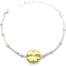 Yonca Zincir Bileklik - Altın