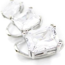 Taşlı Kıkırdak Küpe - Gümüş