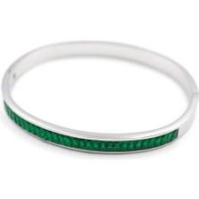 Baget Taşlı Bilezik - Yeşil