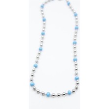 Turkuaz Boncuk Kolye - Gümüş