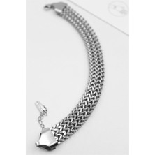 Hasır Zincir Bileklik - Gümüş