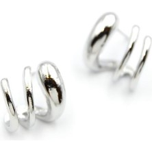 3'lü Görünümlü Küpe - Gümüş