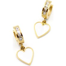 Sedef Kalp Küpe - Altın