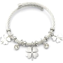 Yonca Charm Bilezik - Gümüş