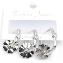 3'lü Çiçek Küpe - Gümüş