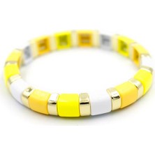 Lastikli Porselen Bilezik - Sarı