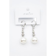 Taşlı Inci Küpe - Gümüş