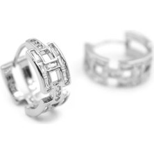 H Taşlı Küpe - Gümüş